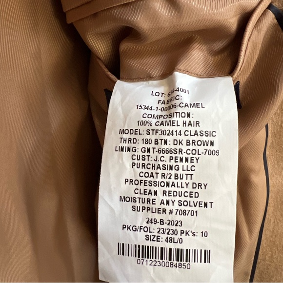 New with Tag Stafford 100% Camel Hair 2 button 2 vents Sport Coat Jacket 48 L - Picture 7 of 14